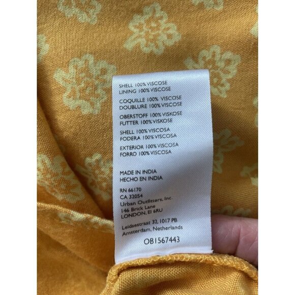 Urban Outfitters Graziana Mini Dress Yellow w/Elastic Waste Women's SP - Picture 8 of 9